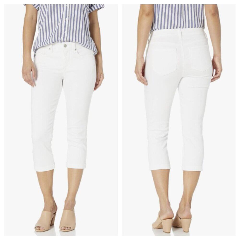 NYDJ Women's Slim Leg Crop Jean Optic White Size 10
